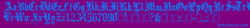 PlainblackNormal Font – Blue Fonts on Purple Background