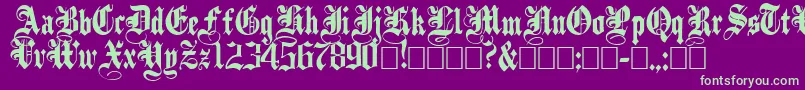 Weitere Informationen zur PlainblackNormal-Schriftart PlainblackNormal-Schriftart – Grüne Schriften auf violettem Hintergrund