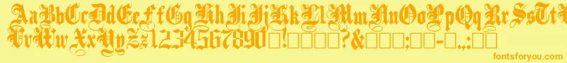 PlainblackNormal Font – Orange Fonts on Yellow Background