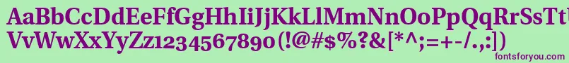 UtopiaBoldWithOldstyleFigures Font – Purple Fonts on Green Background