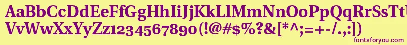 UtopiaBoldWithOldstyleFigures Font – Purple Fonts on Yellow Background