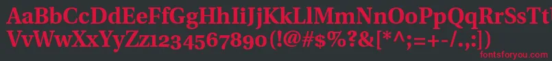 UtopiaBoldWithOldstyleFigures Font – Red Fonts on Black Background