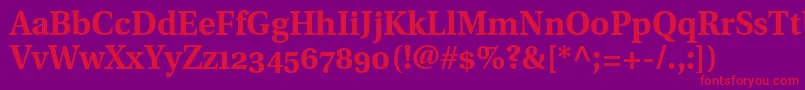 UtopiaBoldWithOldstyleFigures Font – Red Fonts on Purple Background