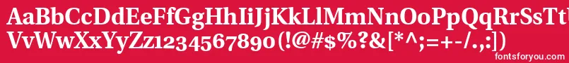フォントUtopiaBoldWithOldstyleFigures – 赤い背景に白い文字