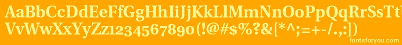 UtopiaBoldWithOldstyleFigures Font – Yellow Fonts on Orange Background