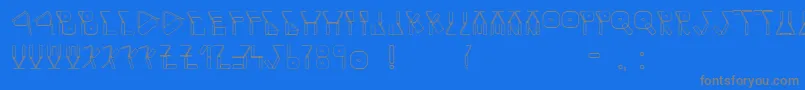 Rulleroutline3-Schriftart – Graue Schriften auf blauem Hintergrund