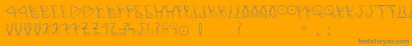 Rulleroutline3-Schriftart – Graue Schriften auf orangefarbenem Hintergrund