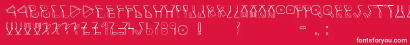 Fonte Rulleroutline3 – fontes brancas em um fundo vermelho