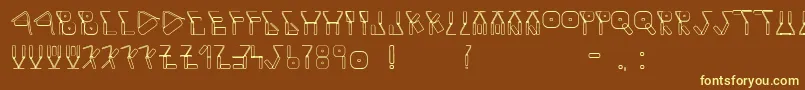 Fonte Rulleroutline3 – fontes amarelas em um fundo marrom