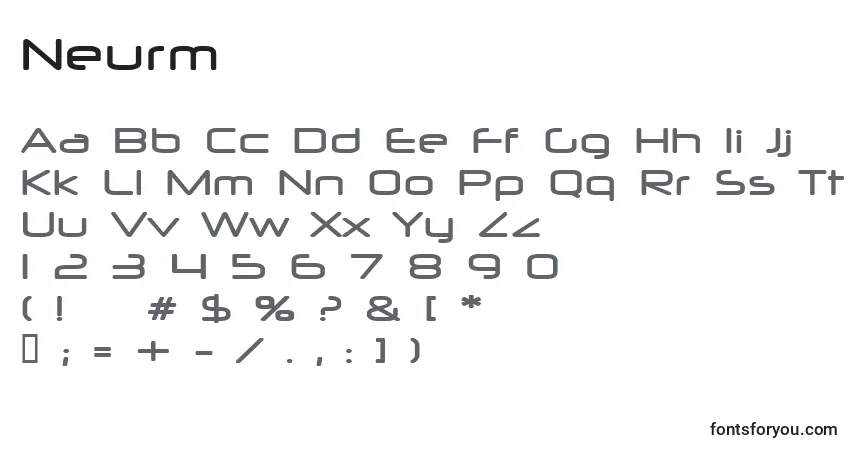 Neurm Font – alphabet, numbers, special characters