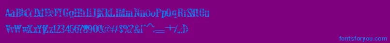 フォントCrackbars – 紫色の背景に青い文字