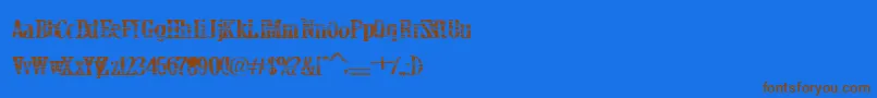 フォントCrackbars – 茶色の文字が青い背景にあります。