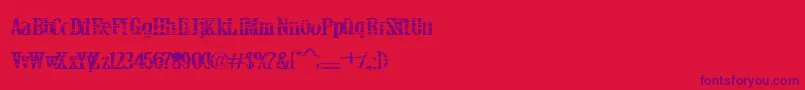Crackbars Font – Purple Fonts on Red Background