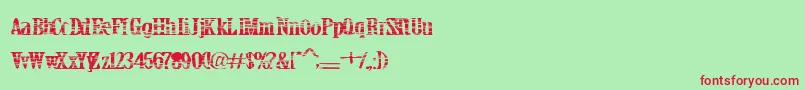 Crackbars Font – Red Fonts on Green Background