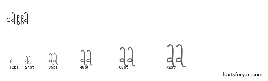 Cabra Font Sizes