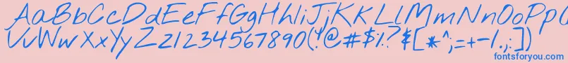 Nothingyoucoulddo Font – Blue Fonts on Pink Background
