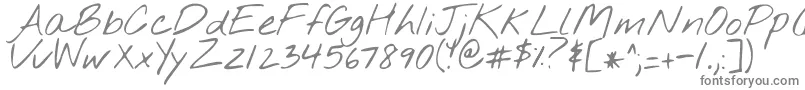 フォントNothingyoucoulddo – 白い背景に灰色の文字