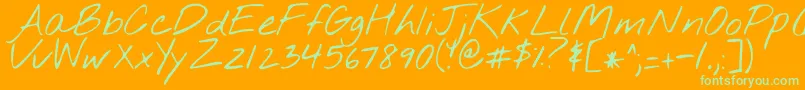 Nothingyoucoulddo Font – Green Fonts on Orange Background
