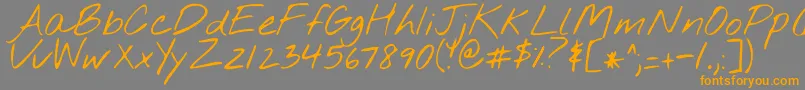 Nothingyoucoulddo-fontti – oranssit fontit harmaalla taustalla