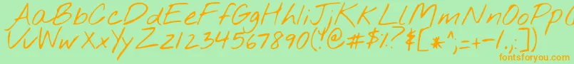 Nothingyoucoulddo Font – Orange Fonts on Green Background