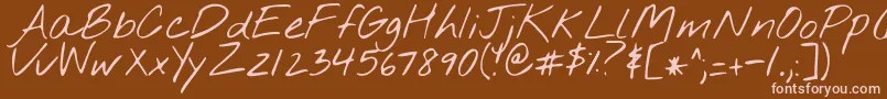 Nothingyoucoulddo Font – Pink Fonts on Brown Background