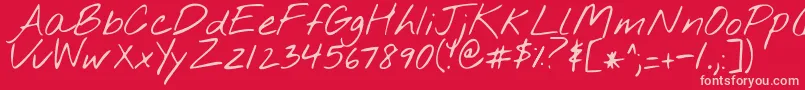 Nothingyoucoulddo Font – Pink Fonts on Red Background