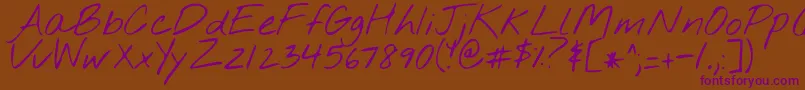 Nothingyoucoulddo Font – Purple Fonts on Brown Background