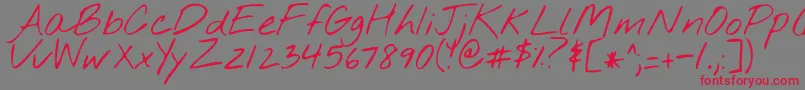 Nothingyoucoulddo Font – Red Fonts on Gray Background