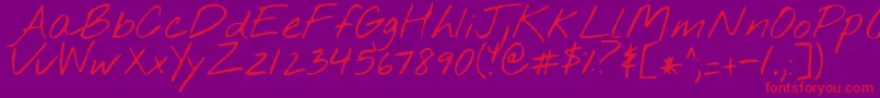 Nothingyoucoulddo Font – Red Fonts on Purple Background
