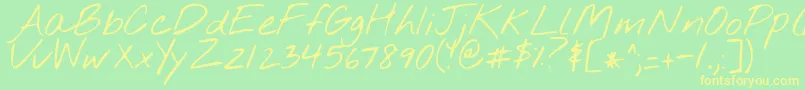 Nothingyoucoulddo Font – Yellow Fonts on Green Background