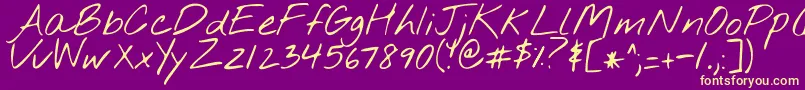 Nothingyoucoulddo Font – Yellow Fonts on Purple Background