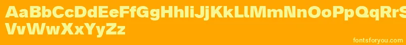 Fonte Analogue85black – fontes amarelas em um fundo laranja