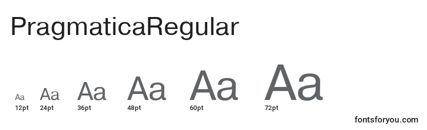 Größen der Schriftart PragmaticaRegular