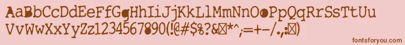 Tightwriter-Schriftart – Braune Schriften auf rosa Hintergrund