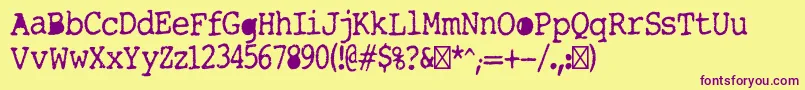 Tightwriter Font – Purple Fonts on Yellow Background