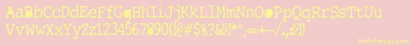 Tightwriter-Schriftart – Gelbe Schriften auf rosa Hintergrund