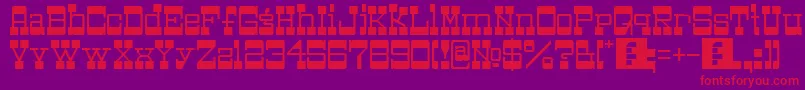 Bottoms Font – Red Fonts on Purple Background