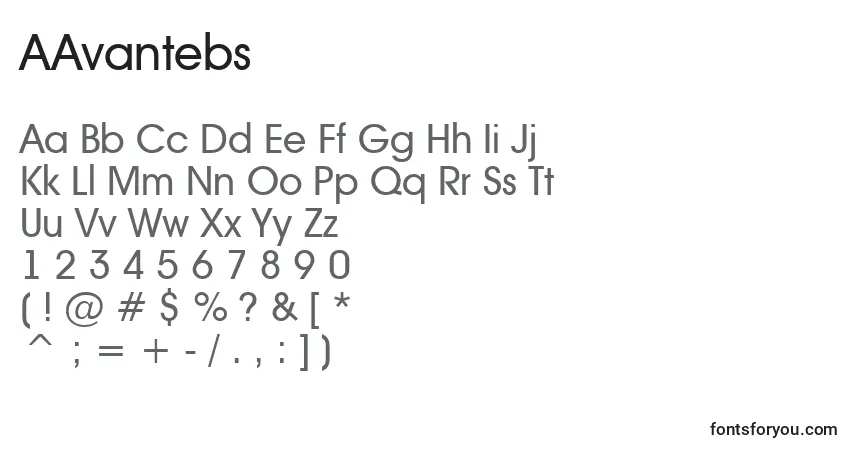 AAvantebs-fontti – aakkoset, numerot, erikoismerkit