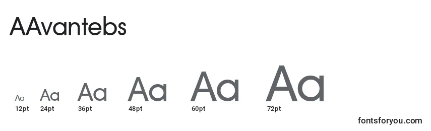Размеры шрифта AAvantebs