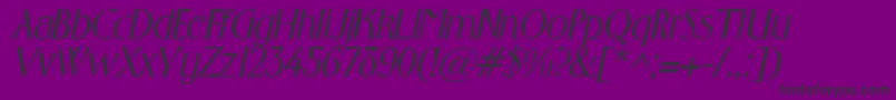 Fonte GabrielItalic – fontes pretas em um fundo violeta