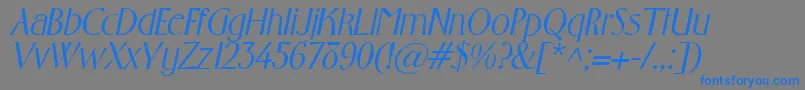 GabrielItalic-Schriftart – Blaue Schriften auf grauem Hintergrund