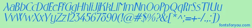 fuente GabrielItalic – Fuentes Azules Sobre Fondo Verde