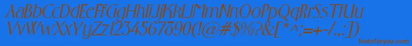 GabrielItalic Font – Brown Fonts on Blue Background
