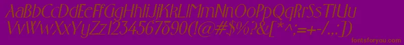 GabrielItalic Font – Brown Fonts on Purple Background