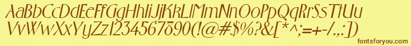 GabrielItalic Font – Brown Fonts on Yellow Background