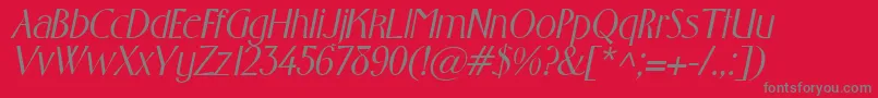 GabrielItalic-Schriftart – Graue Schriften auf rotem Hintergrund