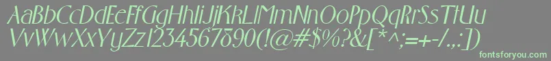 GabrielItalic Font – Green Fonts on Gray Background