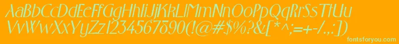 GabrielItalic Font – Green Fonts on Orange Background