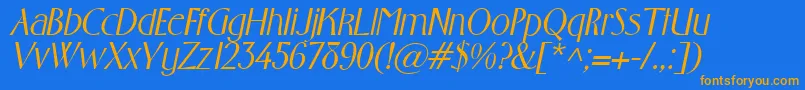 GabrielItalic Font – Orange Fonts on Blue Background