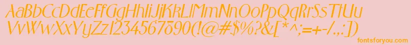 GabrielItalic Font – Orange Fonts on Pink Background